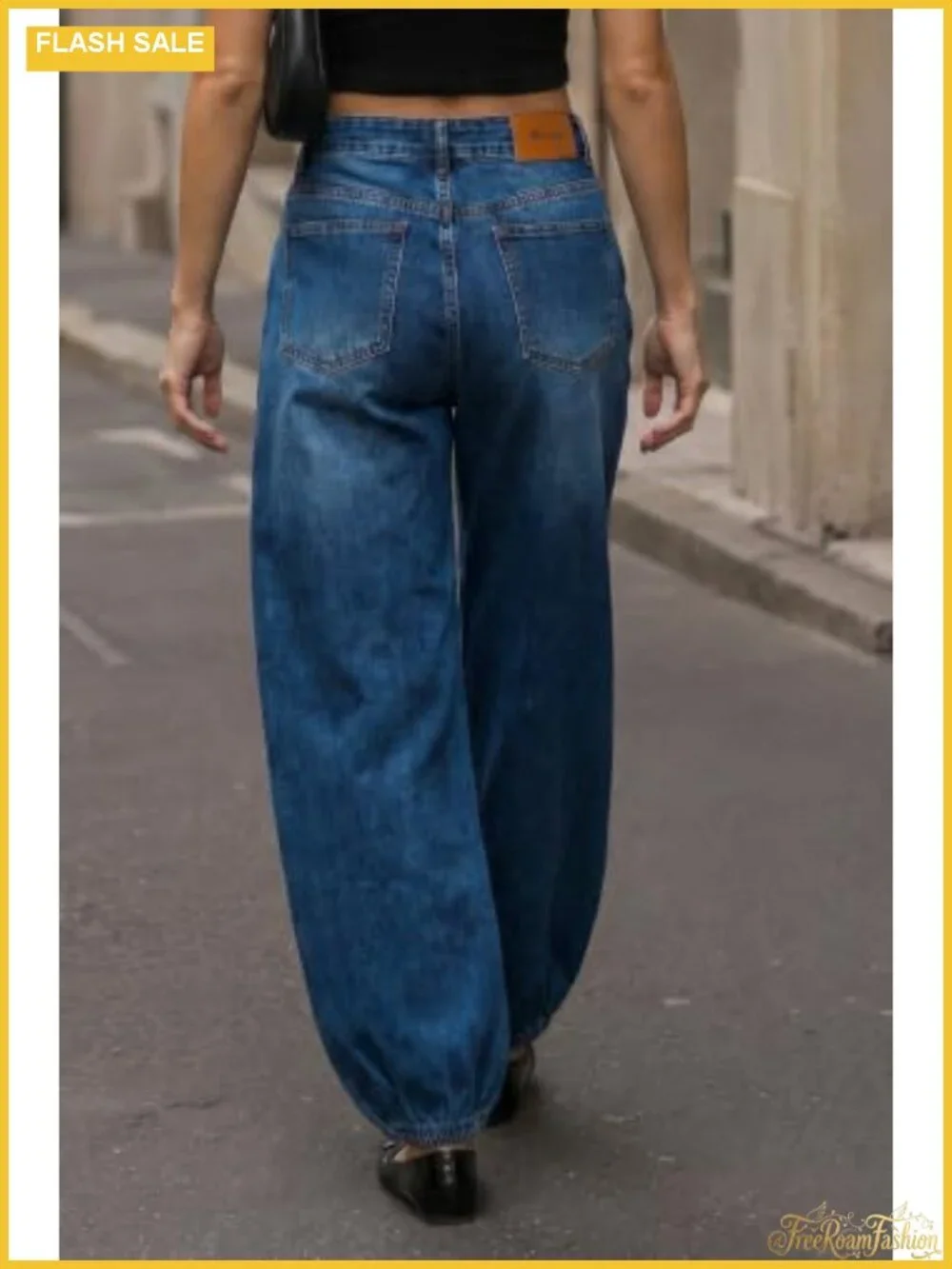 Women's Baggy Wide Leg Harem Jeans High Waisted Y2K Denim Pants
